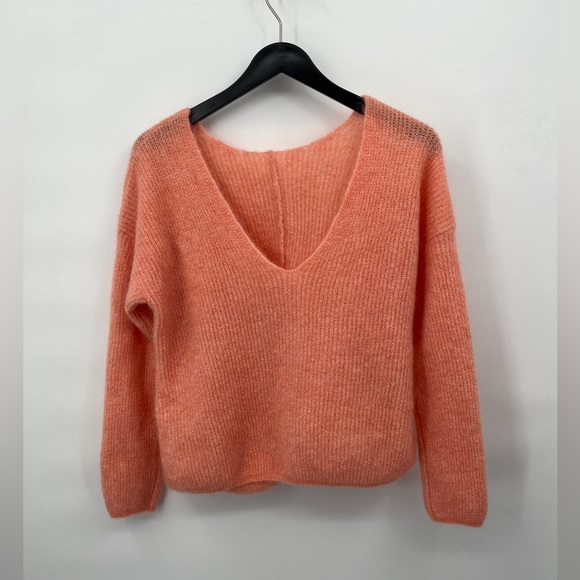 Sezane Zebulon Peach Front Twist Mohair Jumper Size M - Picture 4 of 8